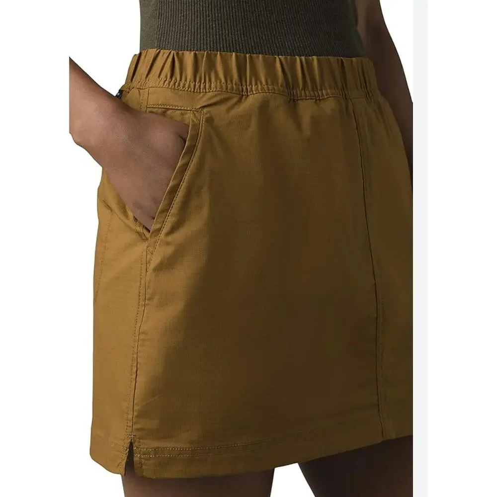 NWT prAna Double Peak Skort Antique Bronze Size 4 Yellow Gold